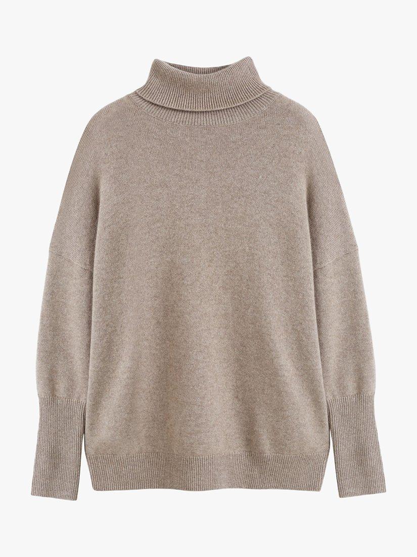 Chinti & Parker Cashmere Roll-Neck Jumper, Soft Truffle, XS