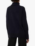 Chinti & Parker Cashmere Roll-Neck Jumper, Navy