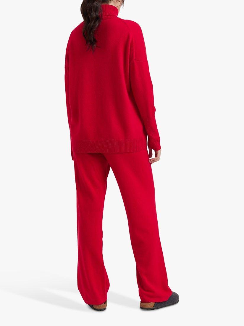 Product image 2 of 5, which shows Chinti & Parker Cashmere Roll-Neck Jumper, Deep Crimson, XS