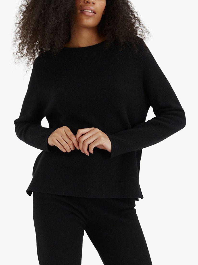 Chinti & Parker Cashmere Boxy Jumper, Black, XS