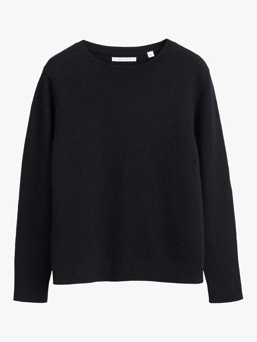 Chinti & Parker Cashmere Boxy Jumper, Black, XS