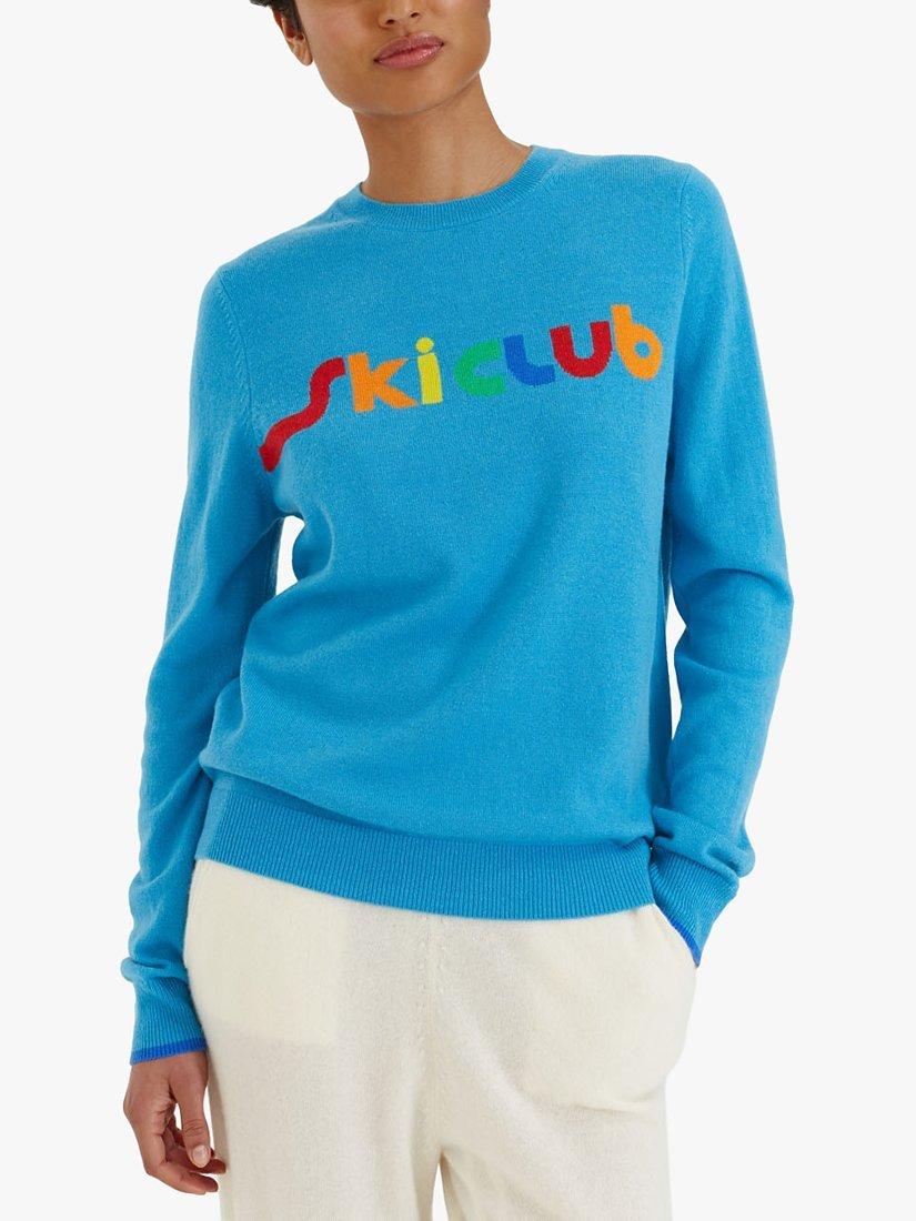 Product image 1 of 4, which shows Chinti & Parker Ski Club Wool and Cashmere Blend Jumper, Blue/Multi, XS