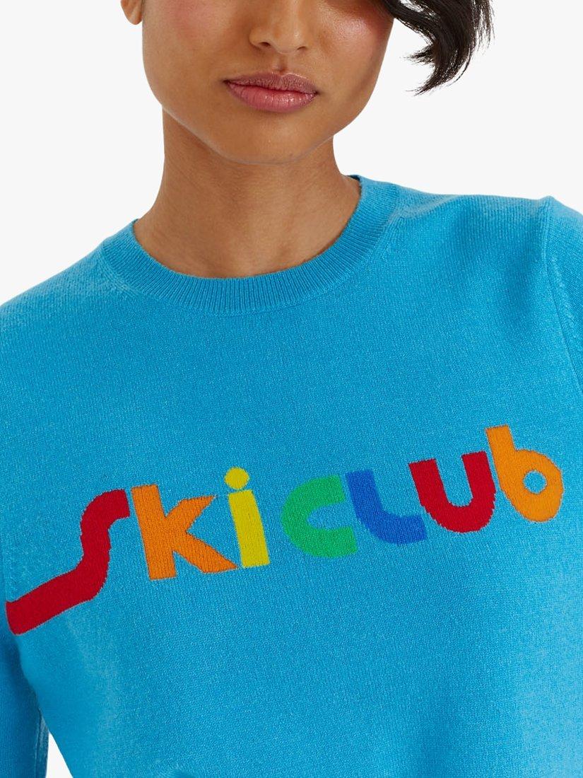 Product image 4 of 4, which shows Chinti & Parker Ski Club Wool and Cashmere Blend Jumper, Blue/Multi, XS