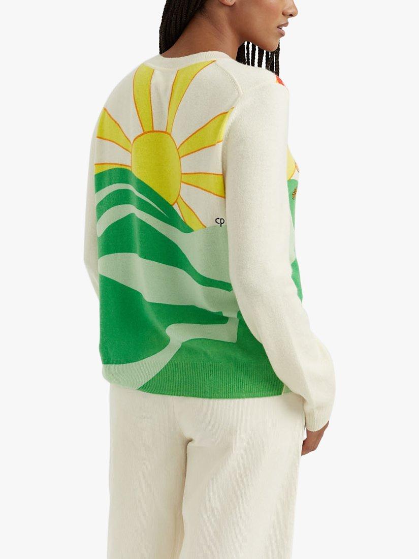 Product image 2 of 3, which shows Chinti & Parker Smurfscape Wool & Cashmere Blend Jumper, Cream/Multi, S