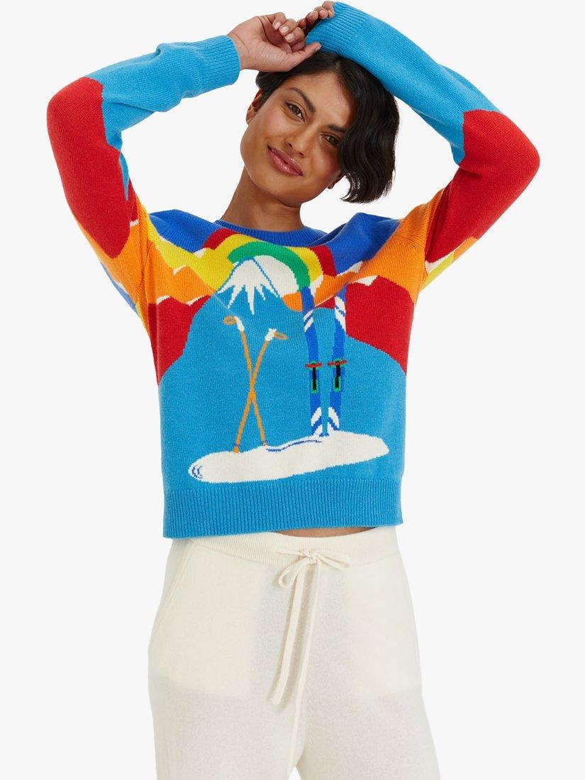 Chinti Parker Ski Landscape Wool Cashmere Blend Jumper Multi
