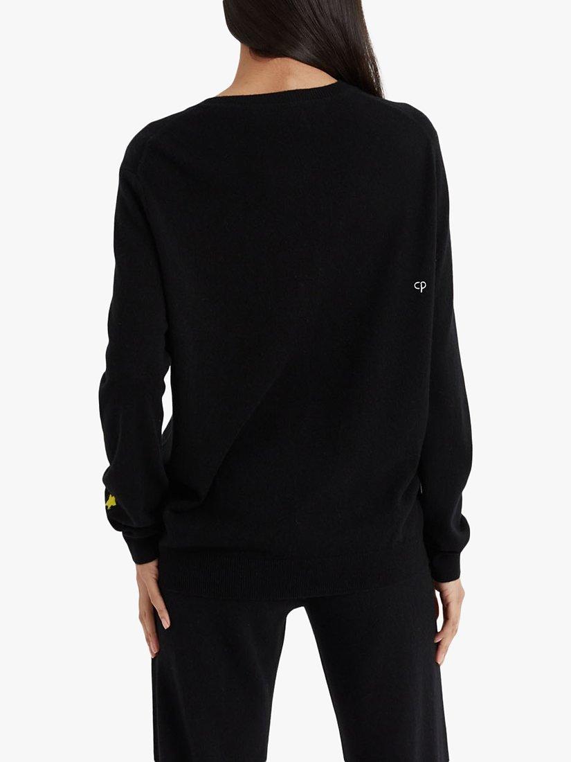 Product image 2 of 3, which shows Chinti & Parker Wool and Cashmere Blend Christmas Smurf Jumper, Black/Multi, XS