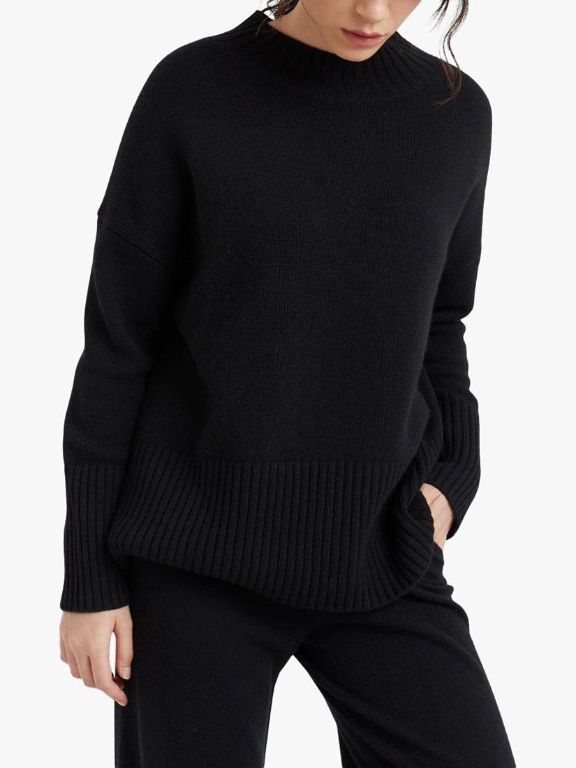 Product image 1 of 3, which shows Chinti & Parker Cashmere Comfort Jumper, Black, XS