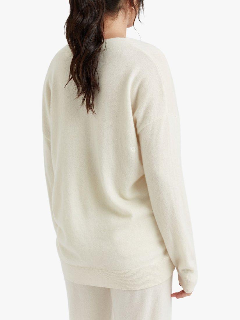 Chinti & Parker Cashmere V-Neck Jumper, Cream, XS