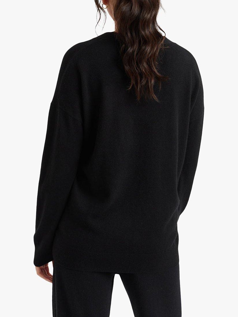 Product image 2 of 3, which shows Chinti & Parker Cashmere V-Neck Jumper, Black, XS