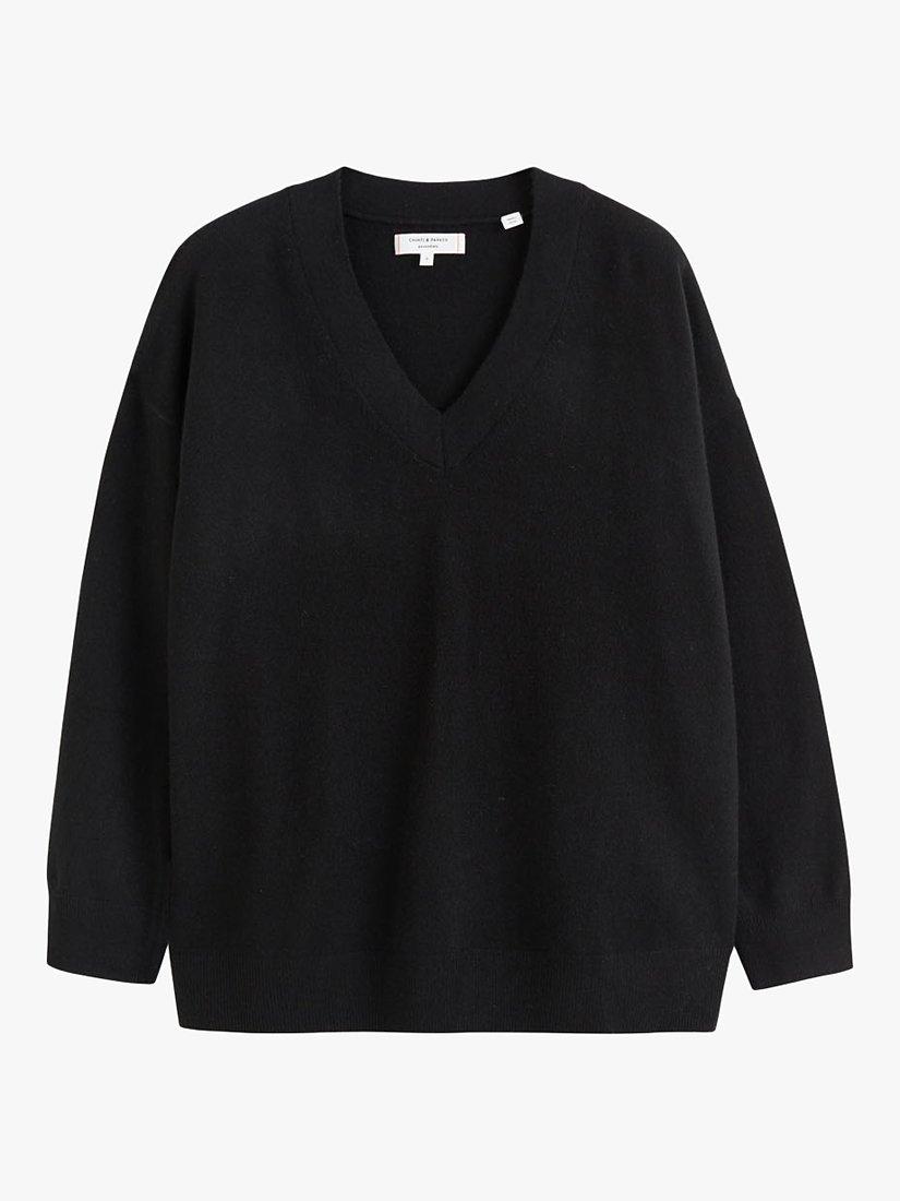 Product image 3 of 3, which shows Chinti & Parker Cashmere V-Neck Jumper, Black, XS