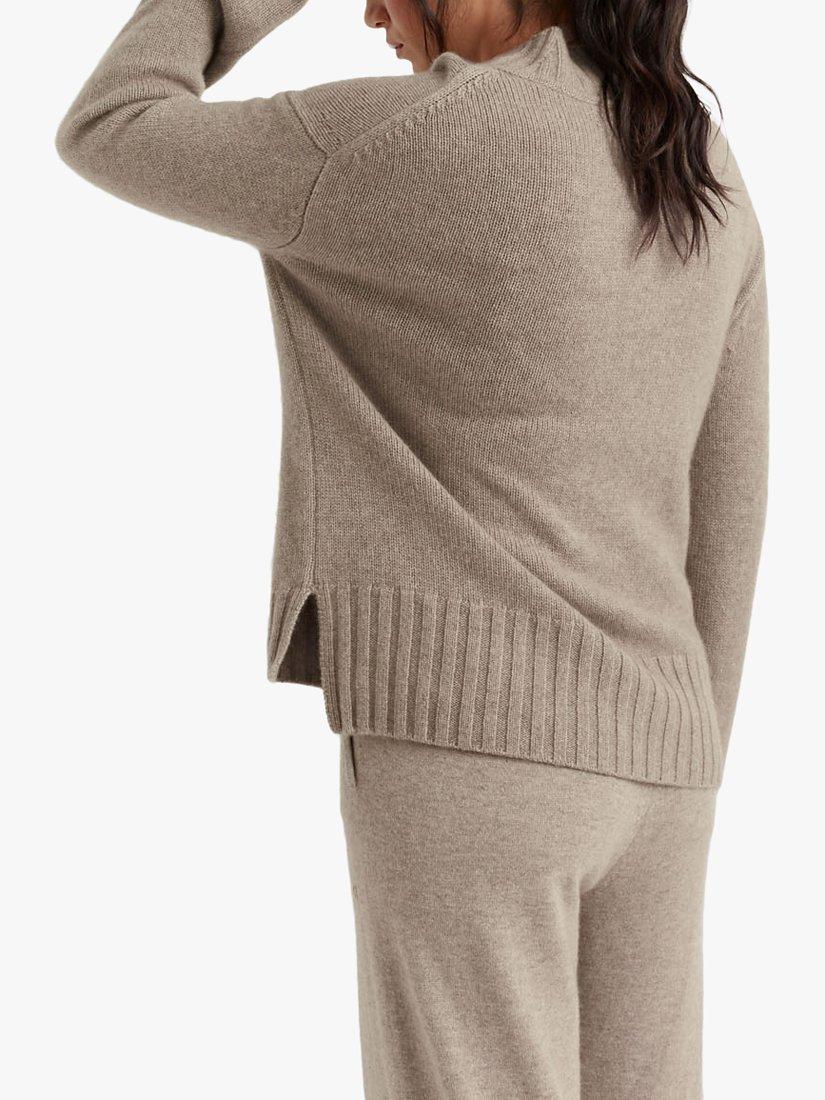 Product image 2 of 4, which shows Chinti & Parker Cashmere Patch Pocket Jumper, Soft Truffle, XS