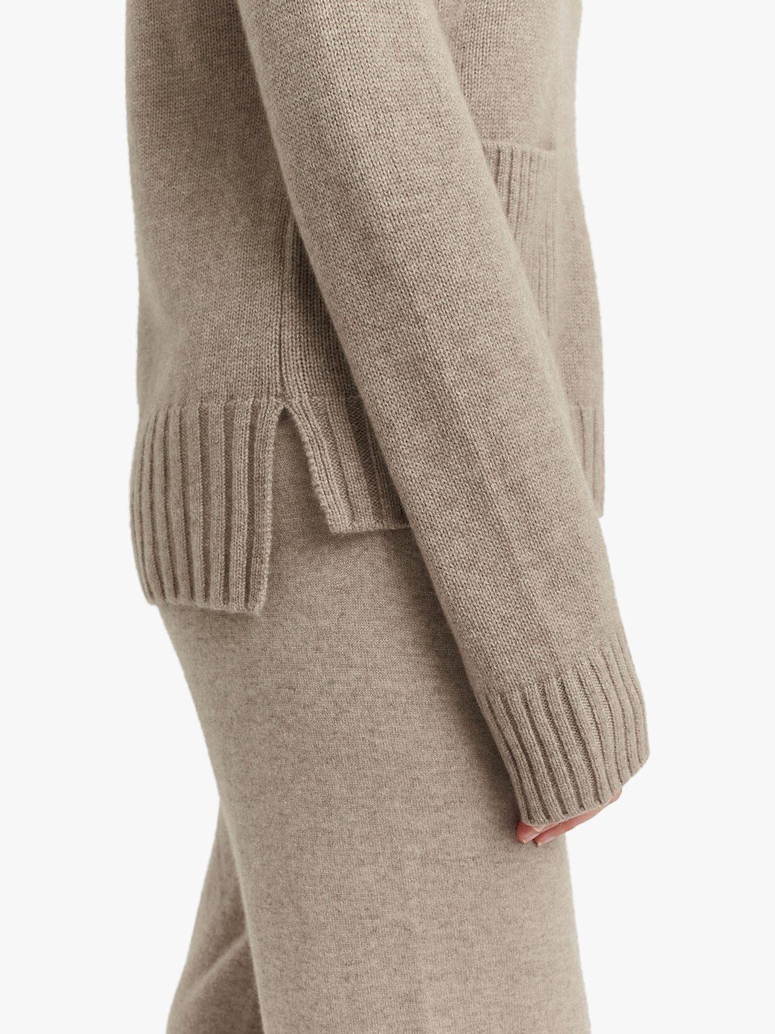 Product image 4 of 4, which shows Chinti & Parker Cashmere Patch Pocket Jumper, Soft Truffle, XS