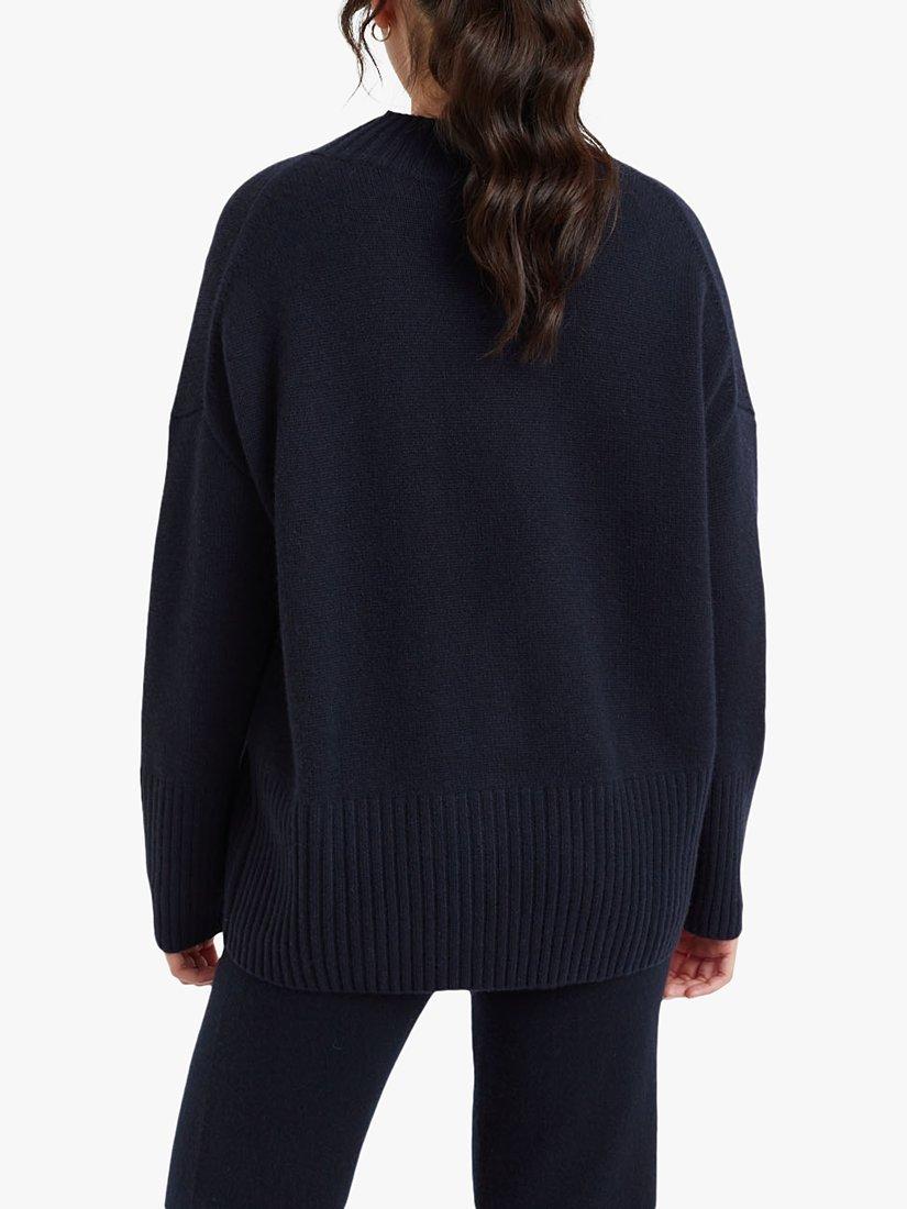 Product image 2 of 4, which shows Chinti & Parker Cashmere Comfort Jumper, Navy, XS