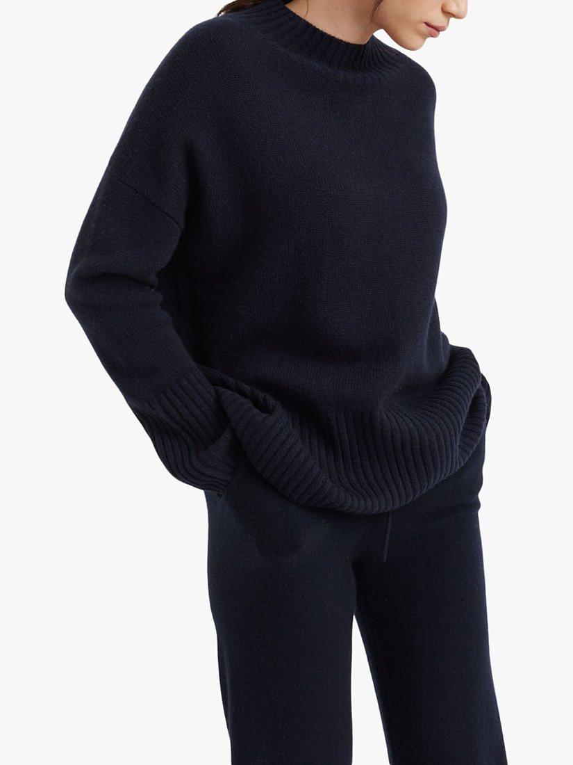 Product image 4 of 4, which shows Chinti & Parker Cashmere Comfort Jumper, Navy, XS