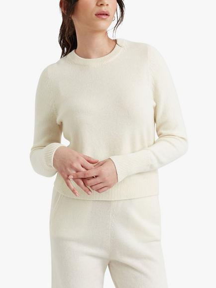 Chinti & Parker Cashmere Cropped Jumper, Cream, Cream