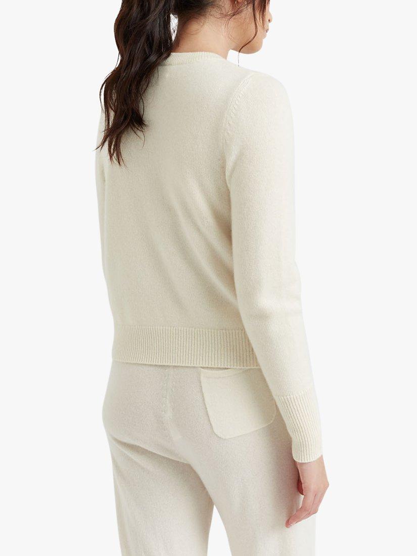 Product image 2 of 5, which shows Chinti & Parker Cashmere Cropped Jumper, Cream, XS