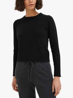 Chinti & Parker Cropped Cashmere Jumper, Black