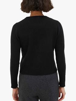Chinti & Parker Cropped Cashmere Jumper - view 2, Black