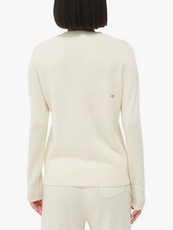 Chinti & Parker Wool Blend J'adore Christmas Jumper - view 2, Cream/High Risk Red