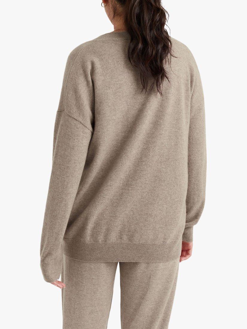 Product image 2 of 3, which shows Chinti & Parker Cashmere V-Neck Jumper, Soft Truffle, XS