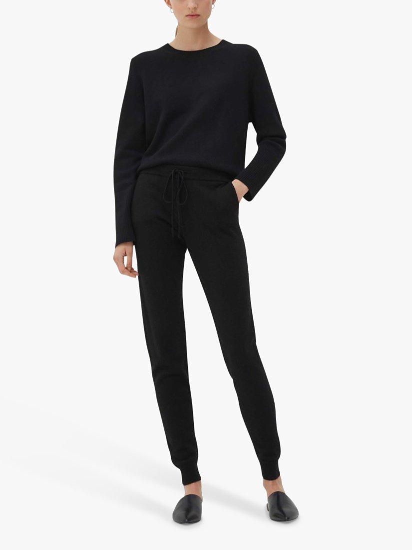 Chinti Parker Cashmere Tapered Joggers Black