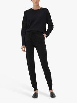 Chinti & Parker Cashmere Tapered Joggers, Black, Black