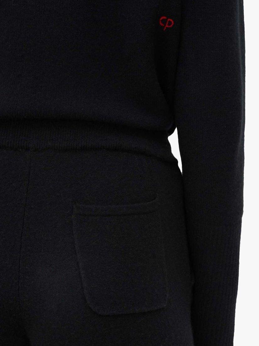 Product image 5 of 5, which shows Chinti & Parker Cashmere Tapered Joggers, Black, L