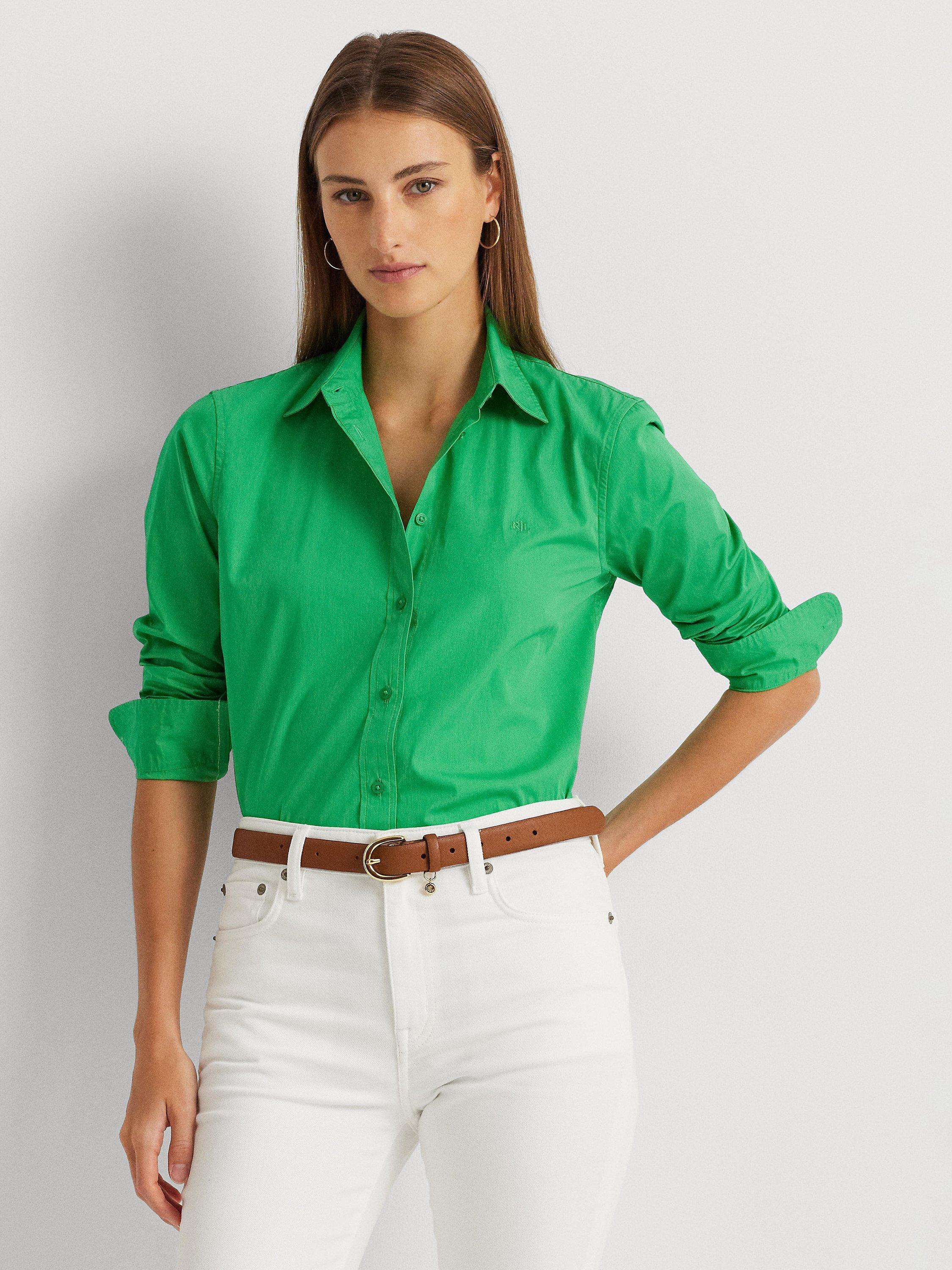 Lauren Ralph Lauren Jamelko Cotton Shirt, Lime Green