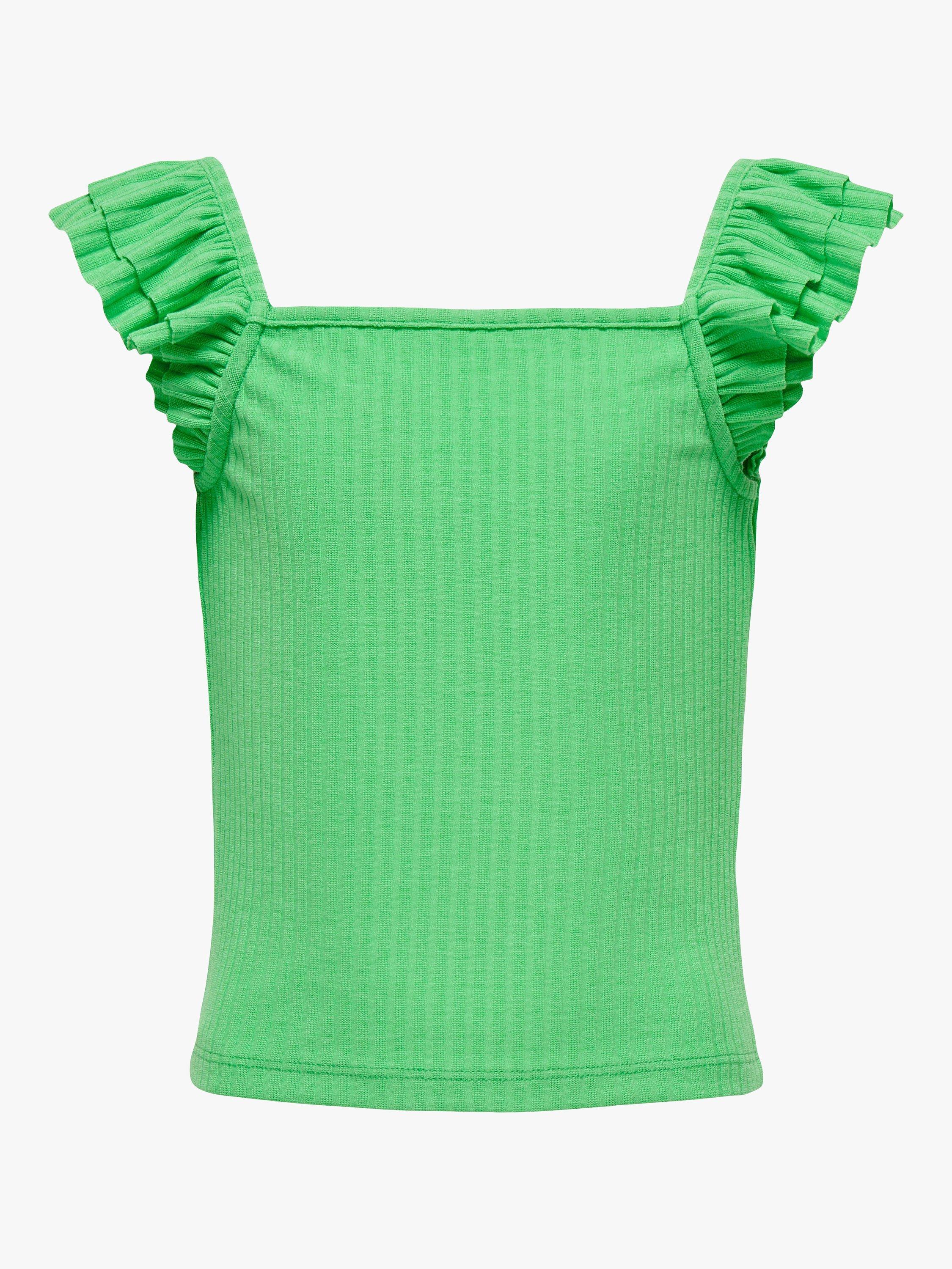 Product image 1 of 2, which shows Kids ONLY Kids' Frill Strap Ribbed Top, Spring Bouquet, 5-6 years