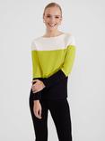 Hobbs Alice Colourblock Jumper, Lime