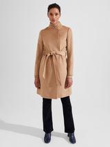 Ted Baker Sandra Wool Blend Wrap Coat Brown Camel