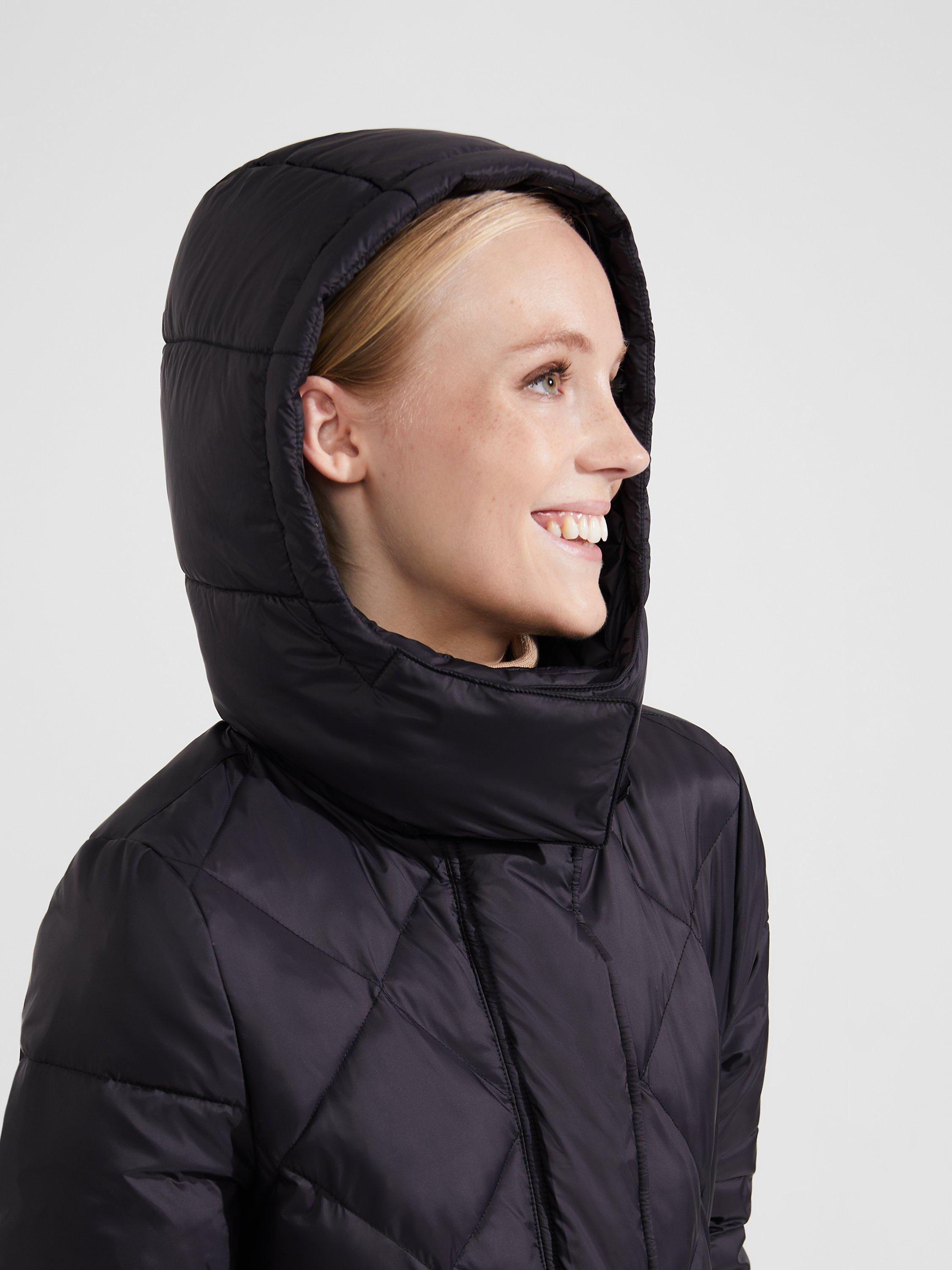 Product image 6 of 8, which shows Hobbs Avril Puffer Hooded Coat, Black, 6