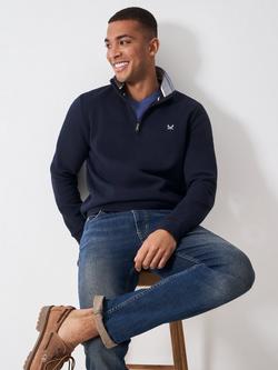 Crew Clothing Half Zip Sweatshirt, Navy