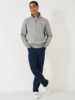 Crew Clothing Zip-Neck Sweater - view 2, Mid Grey