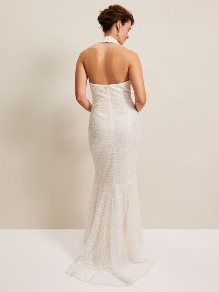 Phase Eight Guinevere Sequin Wedding Dress, Ivory - view 2, Ivory