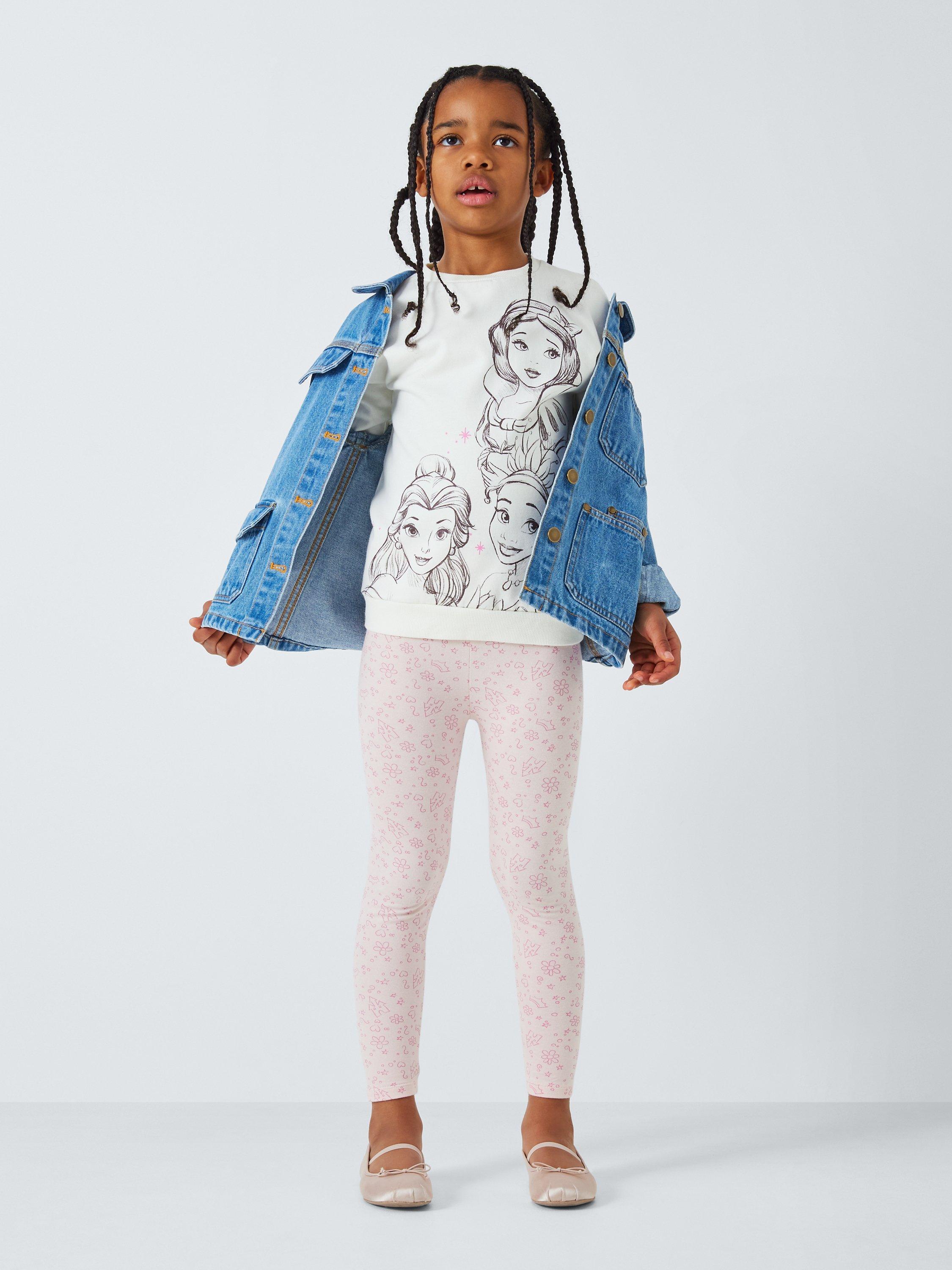 Product image 2 of 6, which shows Brand Threads Kids' Disney Princess Top & Leggings Set, Pink/White, 2-3 years
