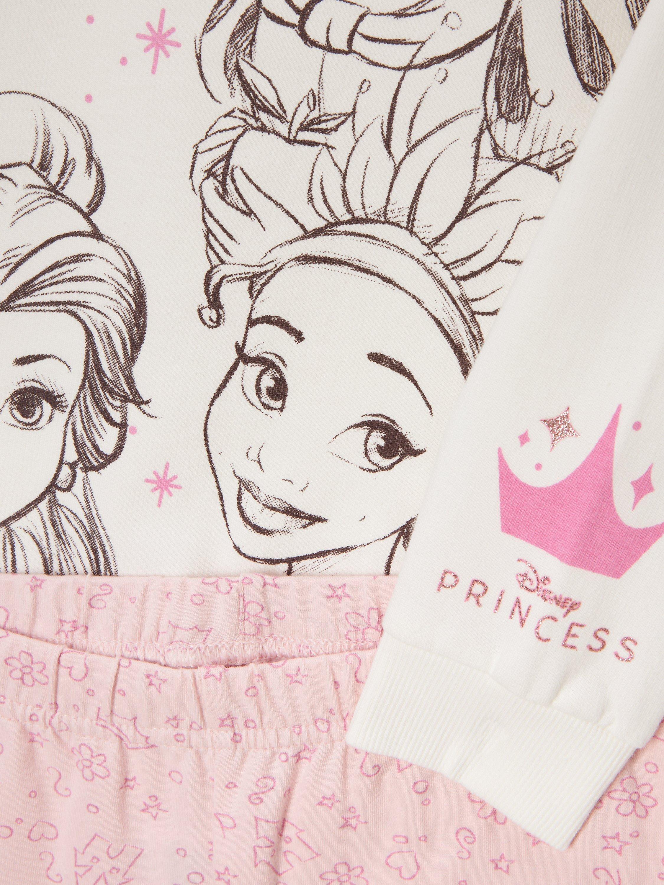 Product image 6 of 6, which shows Brand Threads Kids' Disney Princess Top & Leggings Set, Pink/White, 2-3 years