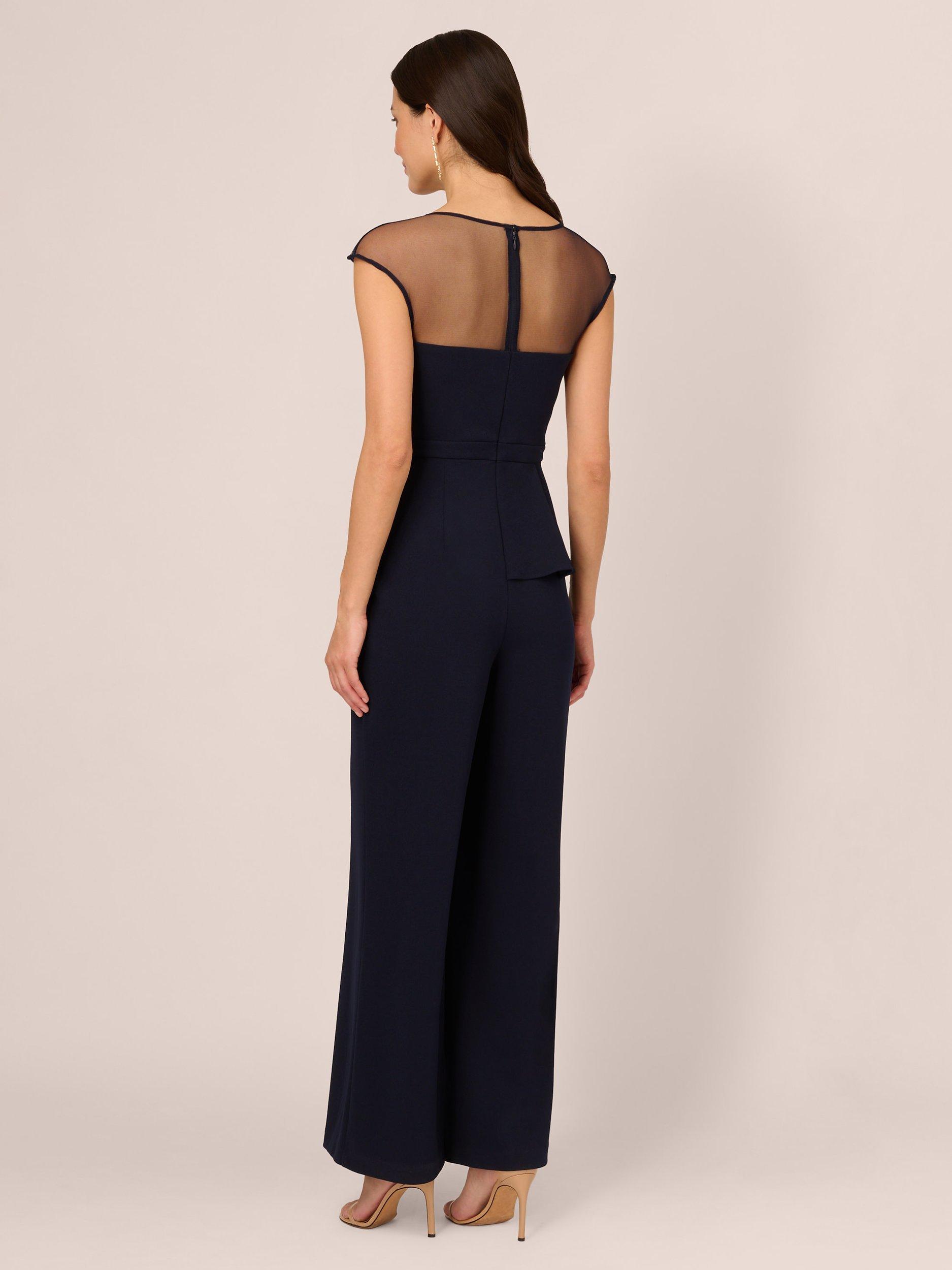 Adrianna Papell Knit Crepe Jumpsuit, Midnight, 20