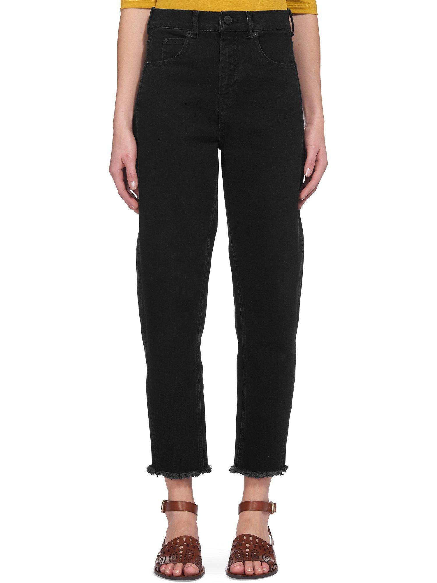 Product image 1 of 3, which shows Whistles High Waist Barrel Leg Jeans, Black, 26