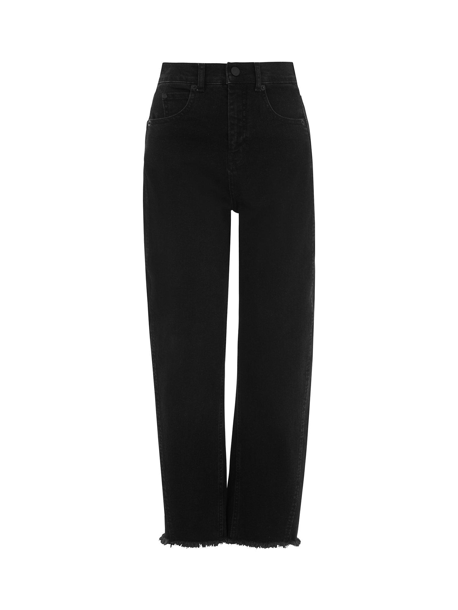 Product image 3 of 3, which shows Whistles High Waist Barrel Leg Jeans, Black, 26