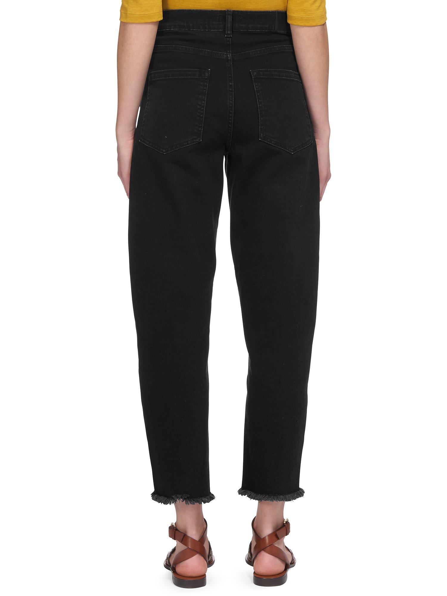 Product image 2 of 3, which shows Whistles High Waist Barrel Leg Jeans, Black, 26