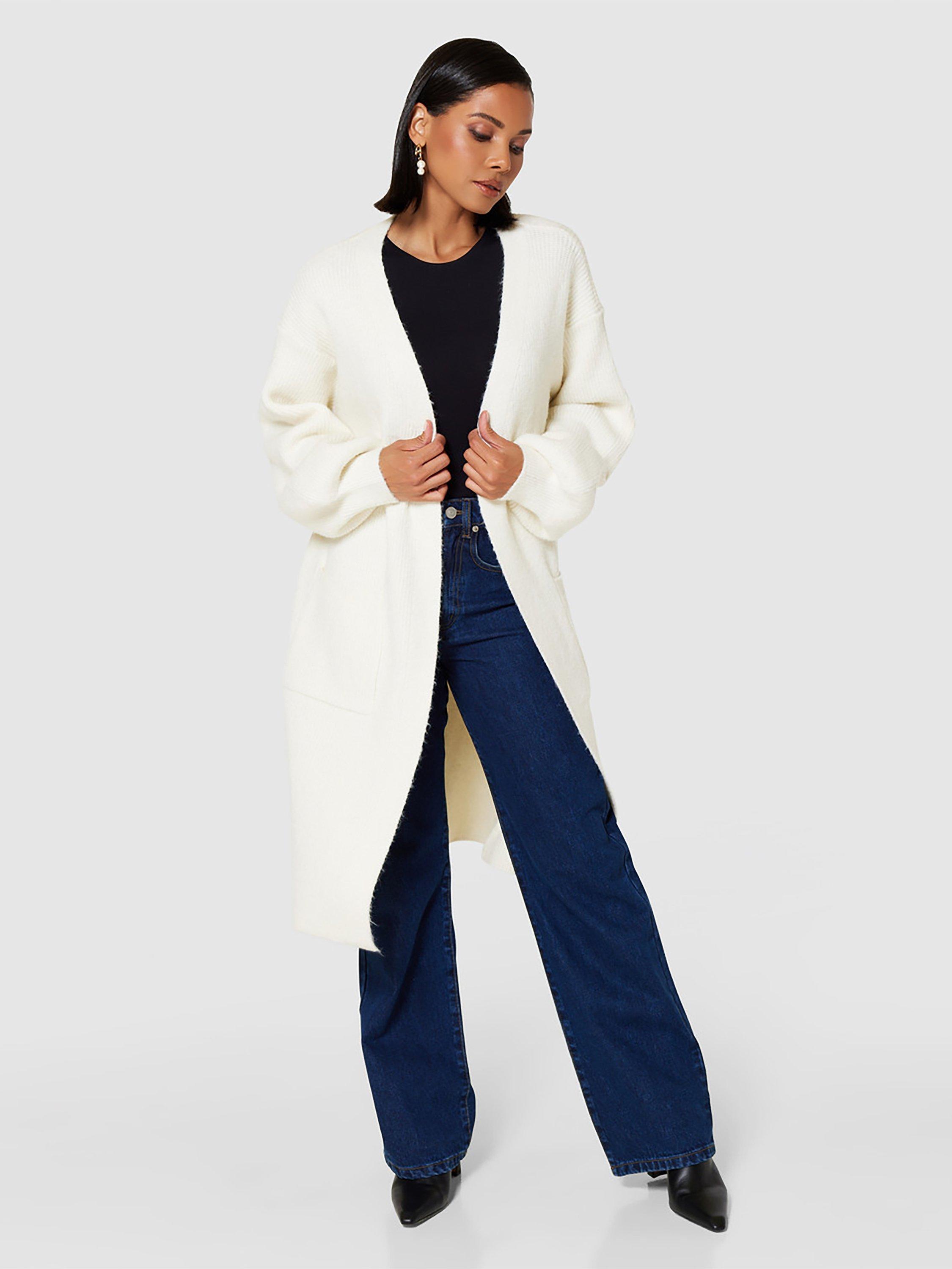 Product image 3 of 5, which shows Closet London Longline Cardigan, Ivory, S