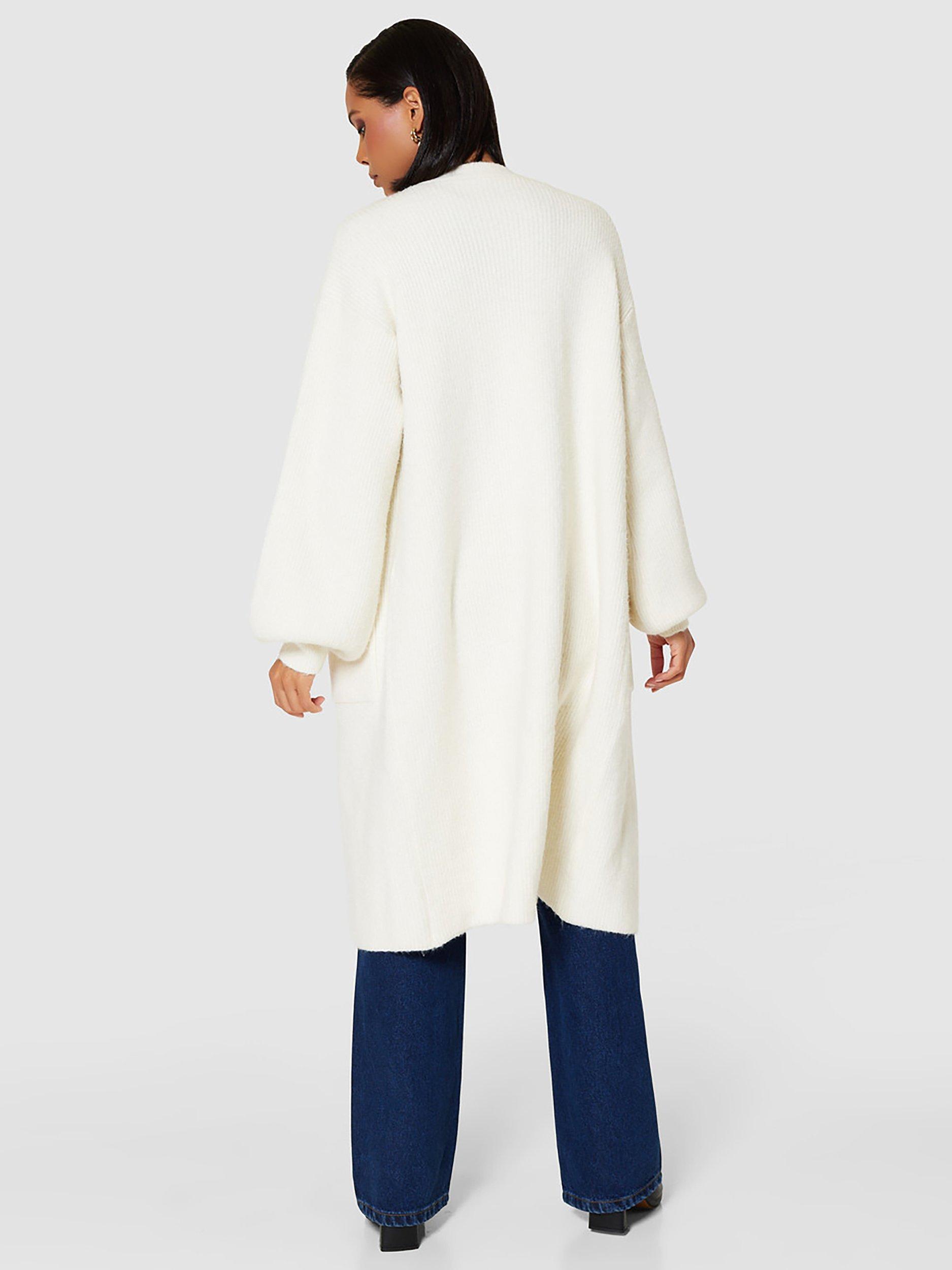 Product image 5 of 5, which shows Closet London Longline Cardigan, Ivory, S