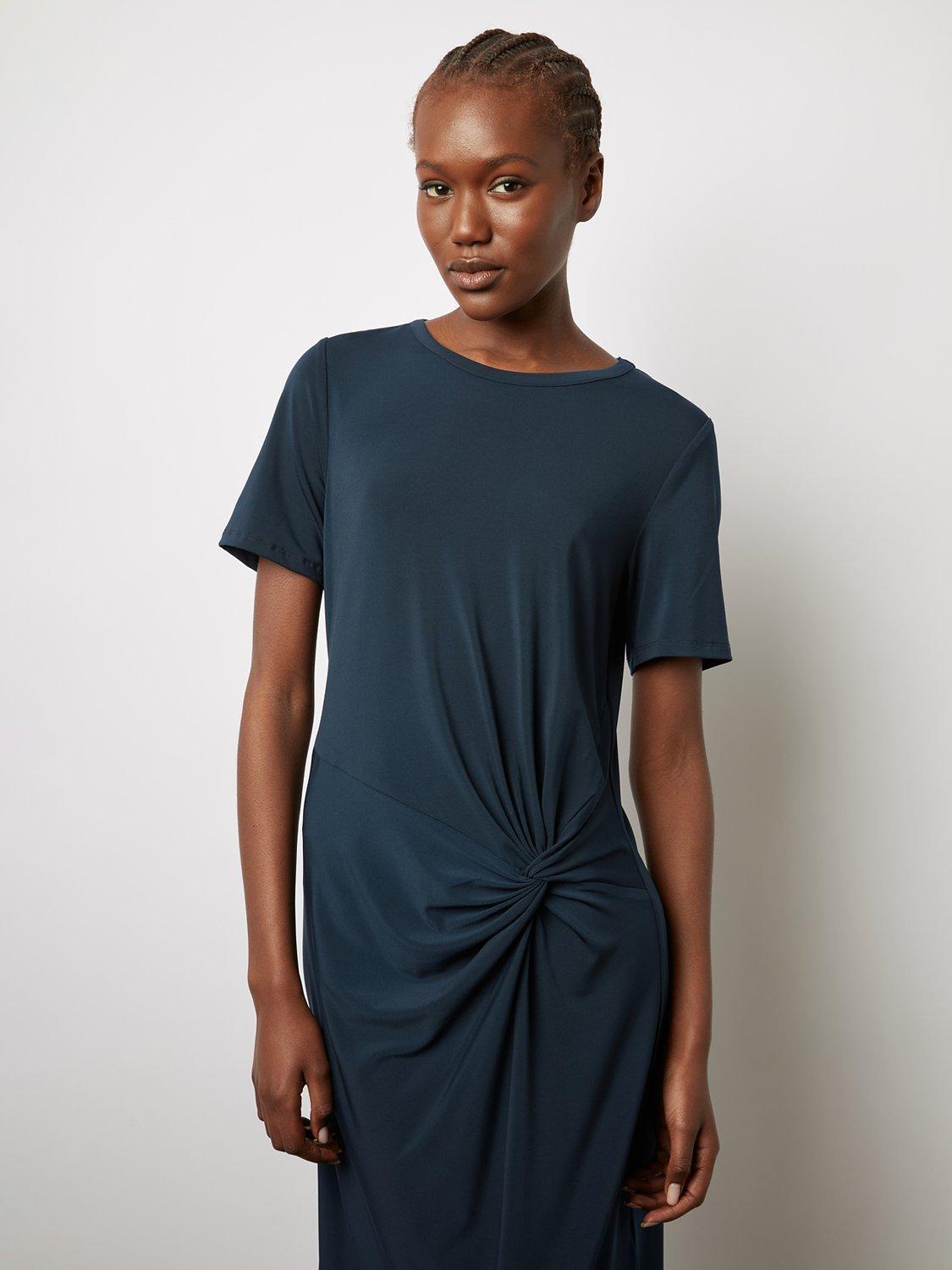Gerard Darel Emmeline Ruched Waist Midi Dress, Navy