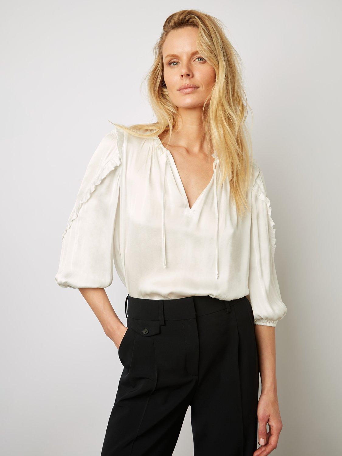 Gerard Darel Alexia Frill Detail Blouse, White