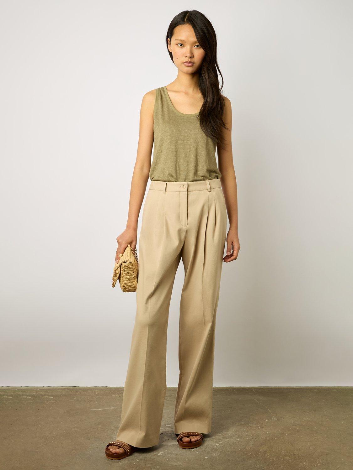 Gerard Darel Cecilia Cotton Blend Trousers, Sand