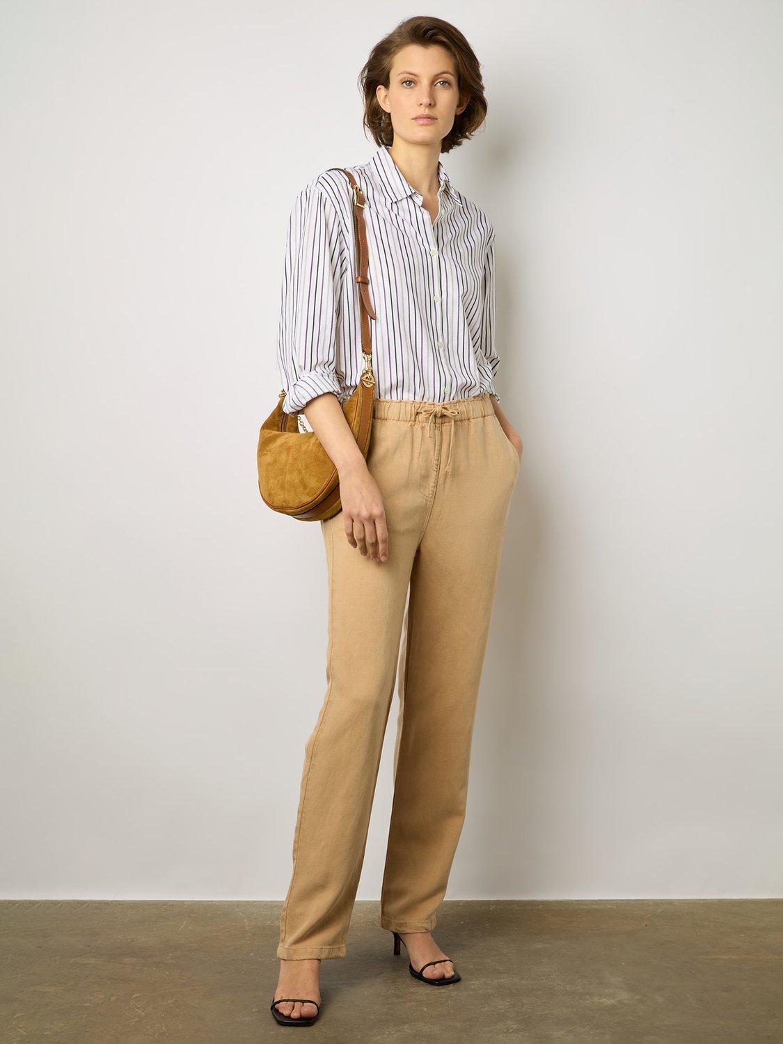 Gerard Darel Colombe Linen Blend Trousers, Sand