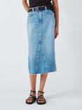 Rails Highland Denim Raw Hem Midi Skirt, Baja Blue