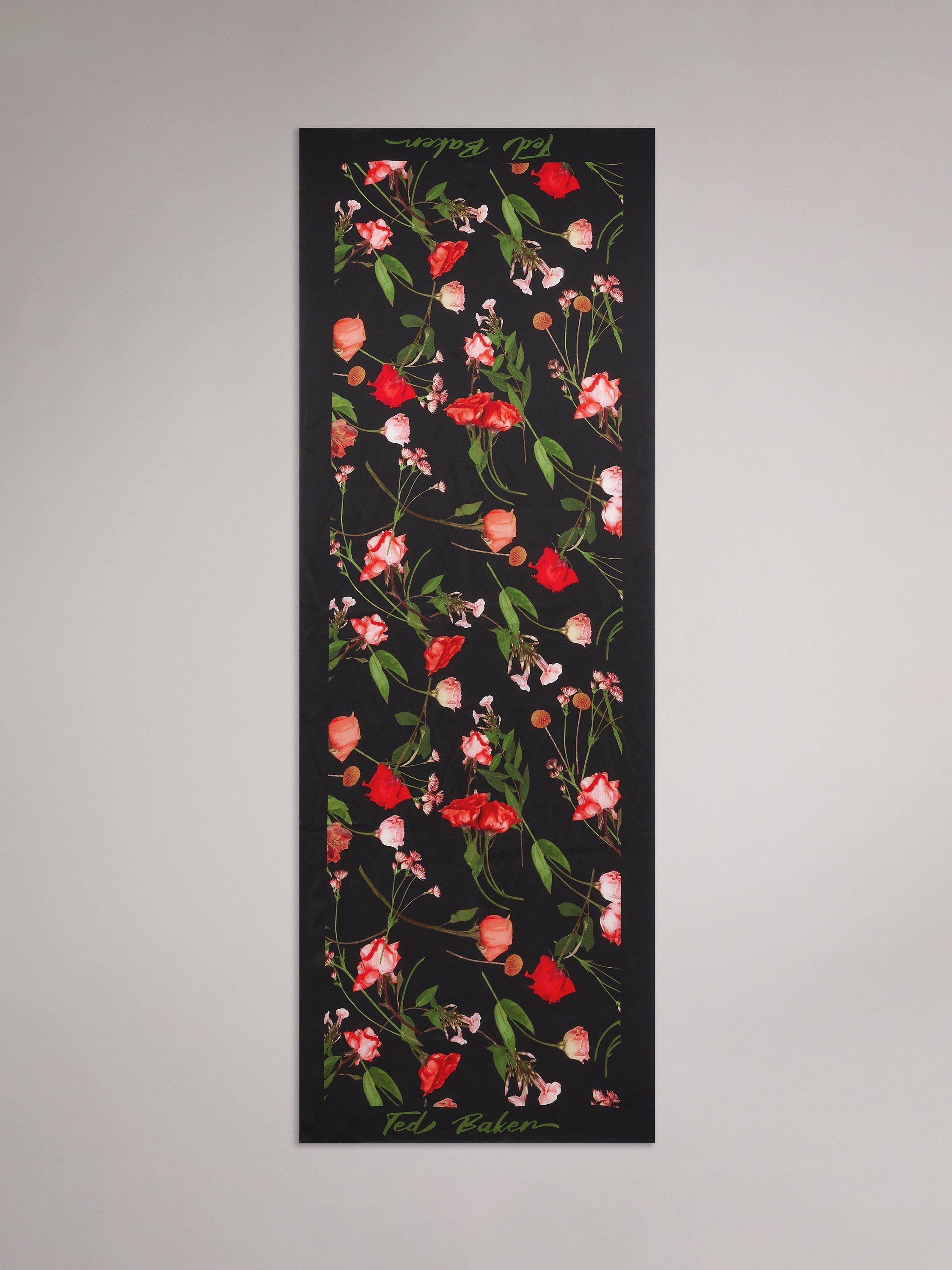 Ted Baker Fionaas Floral Long Silk Scarf, Black/Multi