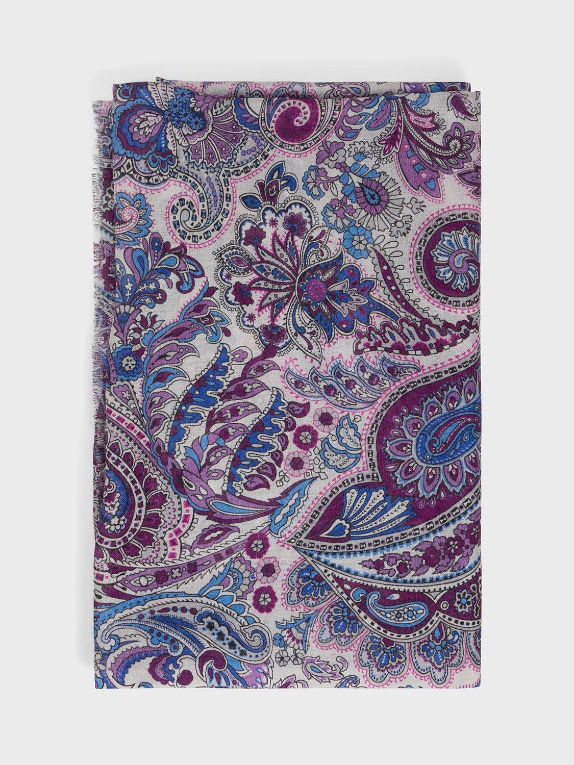 Gerard Darel Precilia Paisley Print Scarf, Purple/Multi